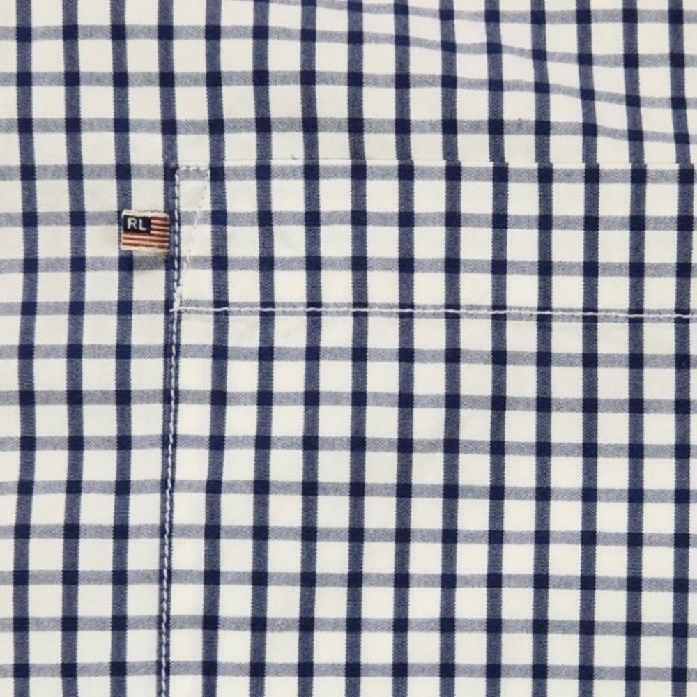 Polo Jeans Co Ralph Lauren Plaid Button Down Shirt Men's XXL Blue White Green - Picture 3 of 8